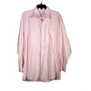 Giorgio Dante Men's Pink Long Sleeve Button Down Dress Shirt 17 2/3